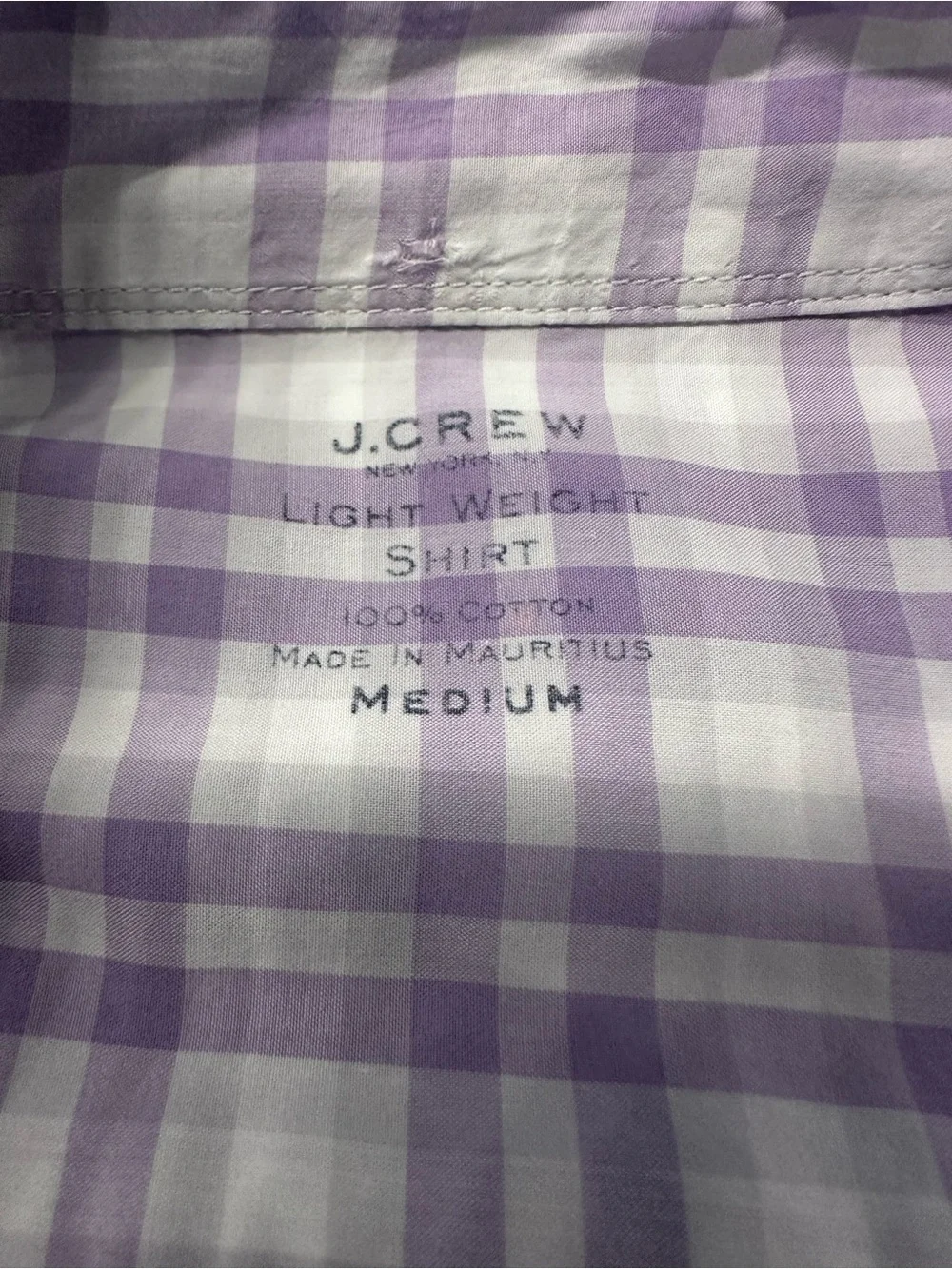 J. Crew Light Weight Lavender Plaid Button-Down Shirt